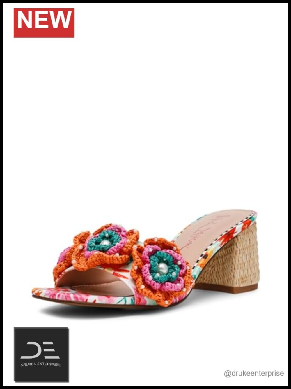 Floral Embellished Block Heel Sandals Strappy Party Dress Heel